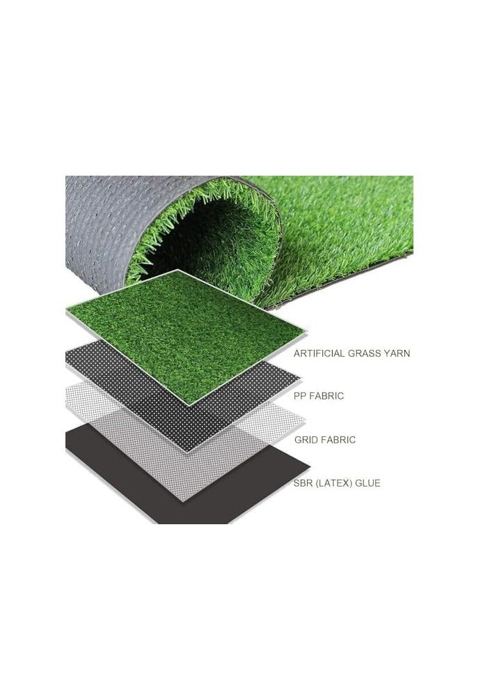 ECVV 26mm Artificial Grass Carpet Green, Artificial Grass Turf For Home Outdoor Front, Garden Decoration, Play Ground, Pool Area, Backyard, Patio, Balcony, |200cm*800cm|