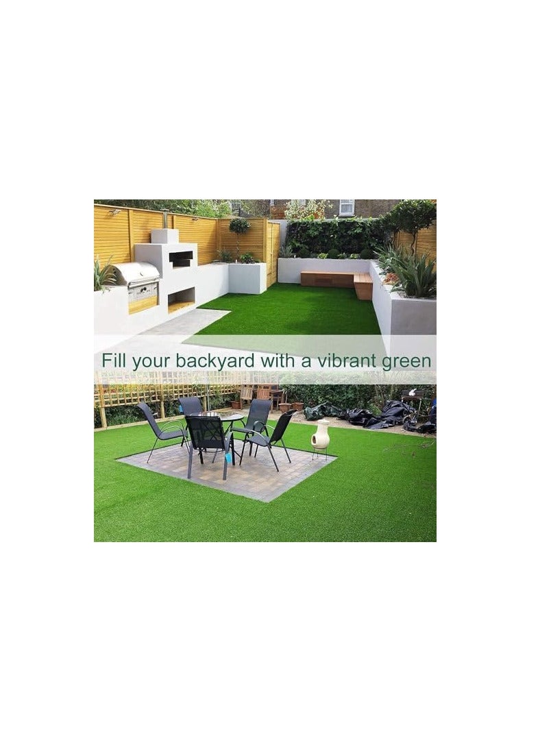 ECVV 26mm Artificial Grass Carpet Green, Artificial Grass Turf For Home Outdoor Front, Garden Decoration, Play Ground, Pool Area, Backyard, Patio, Balcony, |200cm*400cm|