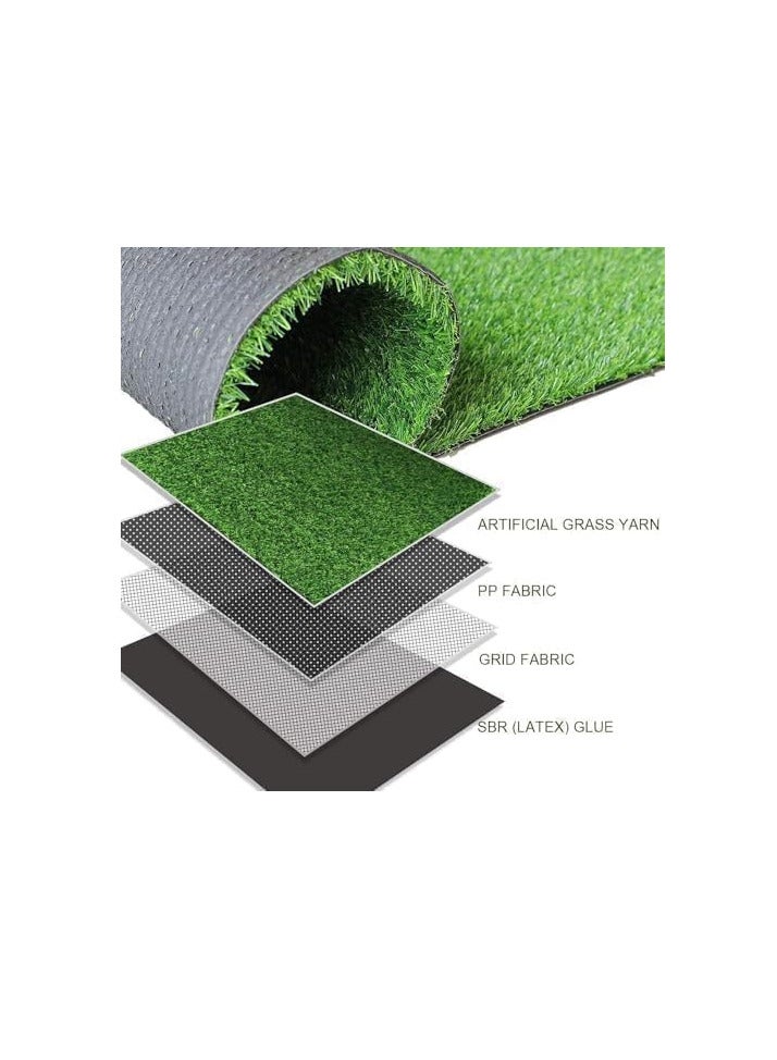 ECVV 26mm Artificial Grass Carpet Green, Artificial Grass Turf For Home Outdoor Front, Garden Decoration, Play Ground, Pool Area, Backyard, Patio, Balcony, |200cm*700cm|