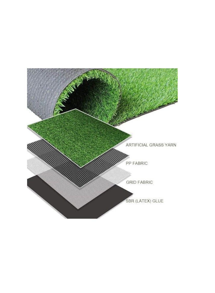 ECVV 26mm Artificial Grass Carpet Green, Artificial Grass Turf For Home Outdoor Front, Garden Decoration, Play Ground, Pool Area, Backyard, Patio, Balcony, |200cm*2500cm|