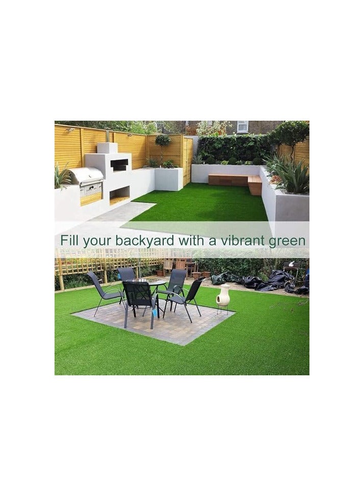 ECVV 26mm Artificial Grass Carpet Green, Artificial Grass Turf For Home Outdoor Front, Garden Decoration, Play Ground, Pool Area, Backyard, Patio, Balcony, |200cm*2500cm|