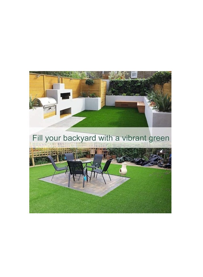 ECVV 26mm Artificial Grass Carpet Green, Artificial Grass Turf For Home Outdoor Front, Garden Decoration, Play Ground, Pool Area, Backyard, Patio, Balcony, |200cm*300cm|