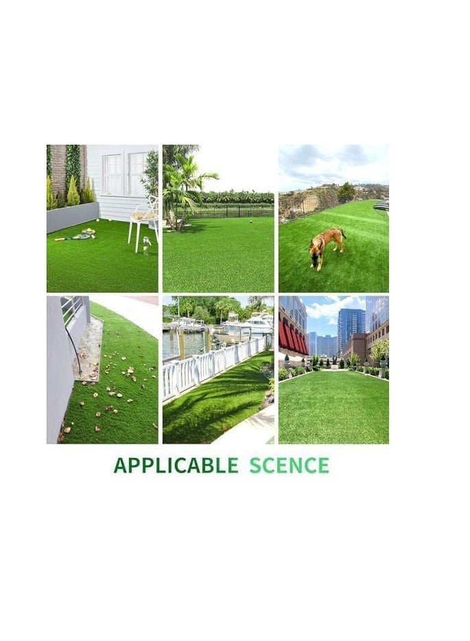 ECVV 26mm Artificial Grass Carpet Green, Artificial Grass Turf For Home Outdoor Front, Garden Decoration, Play Ground, Pool Area, Backyard, Patio, Balcony, |200cm*600cm|