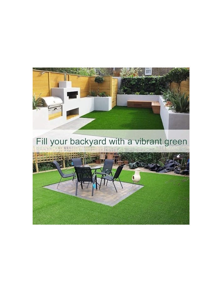 ECVV 26mm Artificial Grass Carpet Green, Artificial Grass Turf For Home Outdoor Front, Garden Decoration, Play Ground, Pool Area, Backyard, Patio, Balcony, |200cm*600cm|