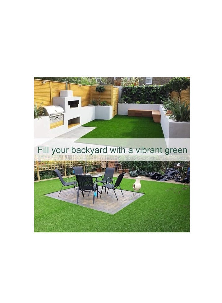 ECVV 26mm Artificial Grass Carpet Green, Artificial Grass Turf For Home Outdoor Front, Garden Decoration, Play Ground, Pool Area, Backyard, Patio, Balcony, |200cm*500cm|