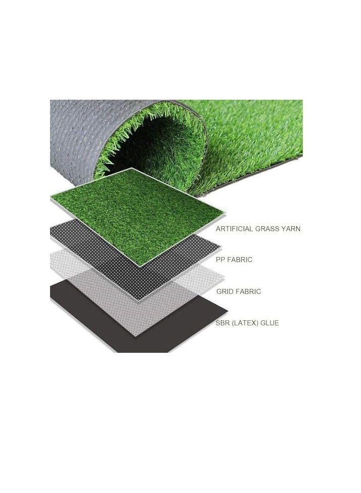 ECVV 26mm Artificial Grass Carpet Green, Artificial Grass Turf For Home Outdoor Front, Garden Decoration, Play Ground, Pool Area, Backyard, Patio, Balcony, |200cm*500cm|