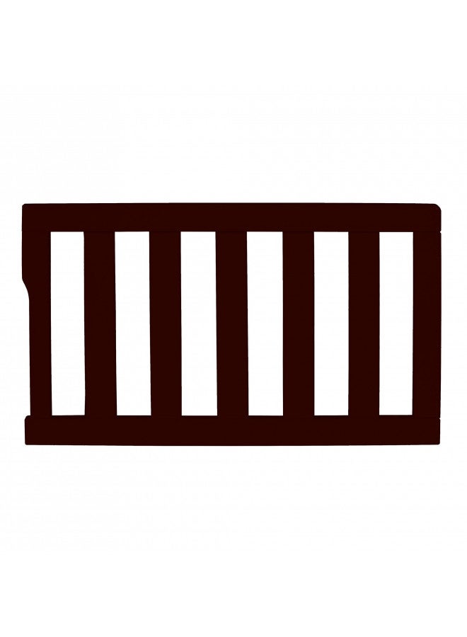 Convertible Crib Toddler Guard Rail In Chocolate, Converts Cribs To Toddler Beds, Solid Wood Construction