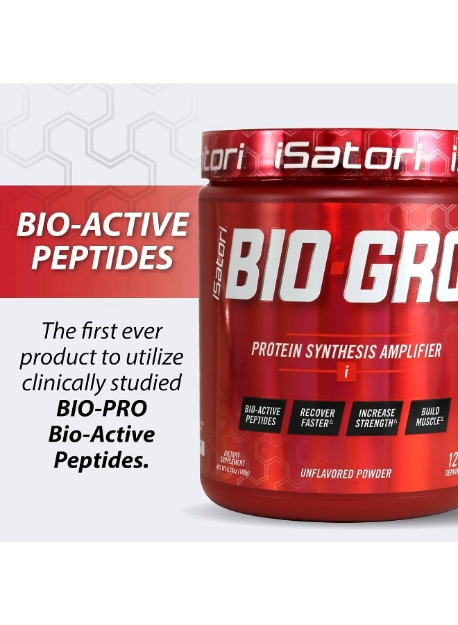 Isatori Bio-Gro Protein Synthesis Amplifier Build Lean Muscle Speed Recovery And Increase Strength Bio-Active Proline-Rich Peptides Post Workout Muscle Builder Unflavored (120 Servings)