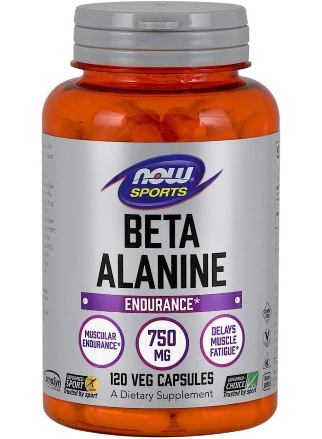 Sports Nutrition Beta-Alanine 750 Mg Delays Muscle Fatigue* Endurance* 120 Veg Capsules