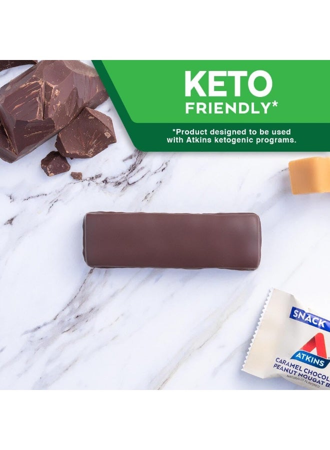 Snack Bar Caramel Chocolate Peanut Nougat Keto Friendly 5 Count