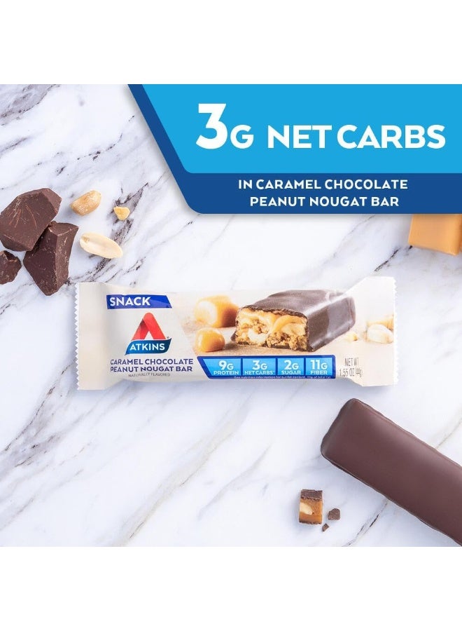 Snack Bar Caramel Chocolate Peanut Nougat Keto Friendly 5 Count