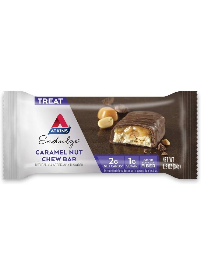 Atkins Endulge Caramel Nut Chew Bars Low Carb & Keto Friendly 5 Bars