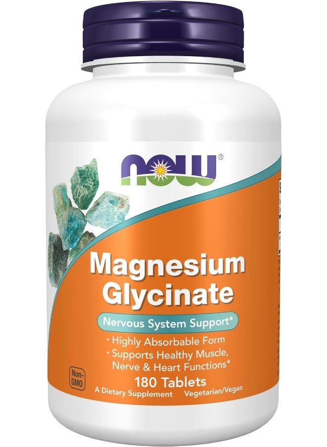 Foods Magnesium Glycinate Highly Absorbable Form Tablets, 180 Tablets