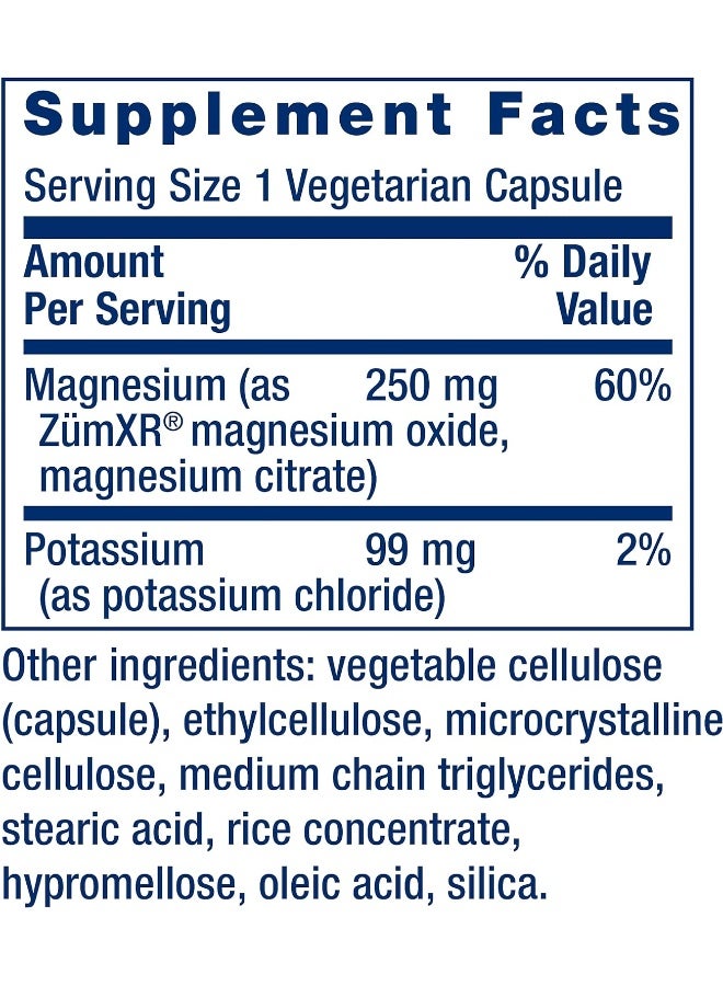 Potassium With Extend-Release Magnesium – For Blood Pressure & Vascular, Bone Health – Promotes Cardiovascular Health Gluten-Free – Non-Gmo – 60 Vegetarian Capsules