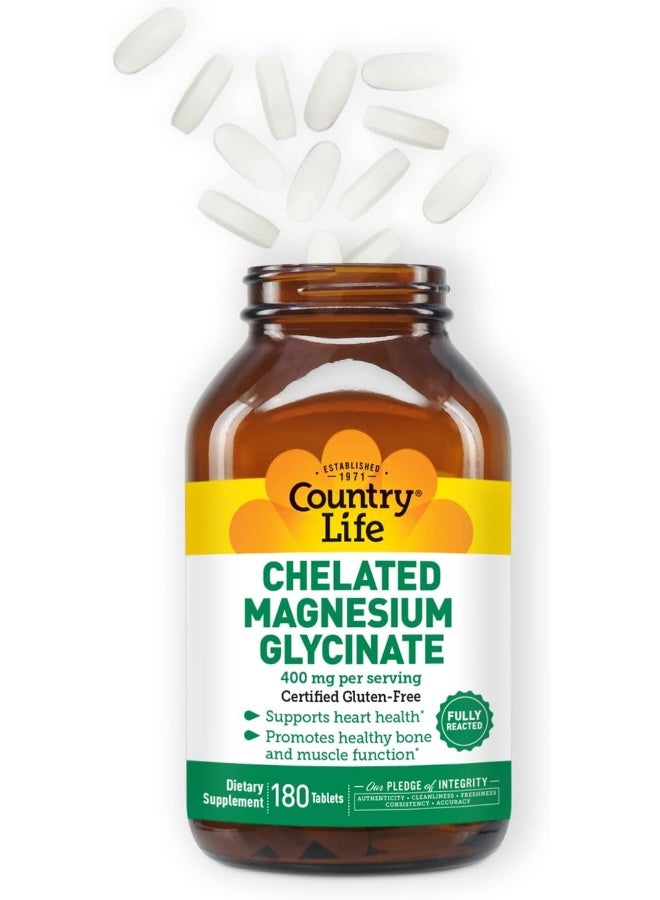 Chelated Magnesium Glycinate 400 Mg. 180 Tablets