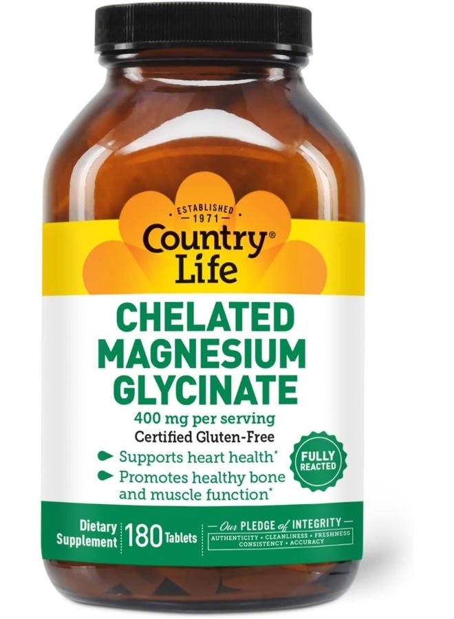 Chelated Magnesium Glycinate 400 Mg. 180 Tablets