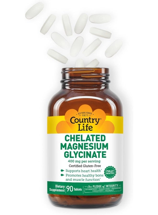 Chelated Magnesium Glycinate, 400 Mg, 90 Tablets