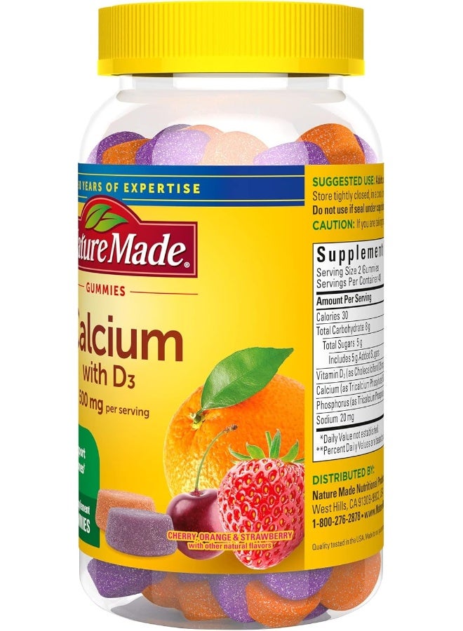 Calcium Gummies With D3 500 Mg Per Serving 80 Gummies