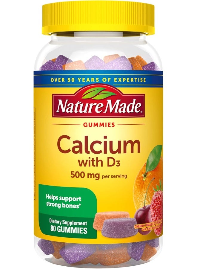 Calcium Gummies With D3 500 Mg Per Serving 80 Gummies