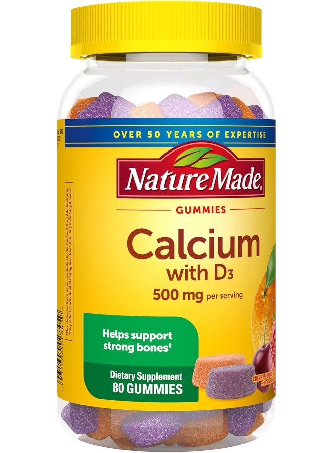 Calcium Gummies With D3 500 Mg Per Serving 80 Gummies