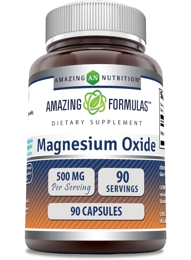 Magnesium Oxide Supplement 500Mg, 90 Quick Release Capsules