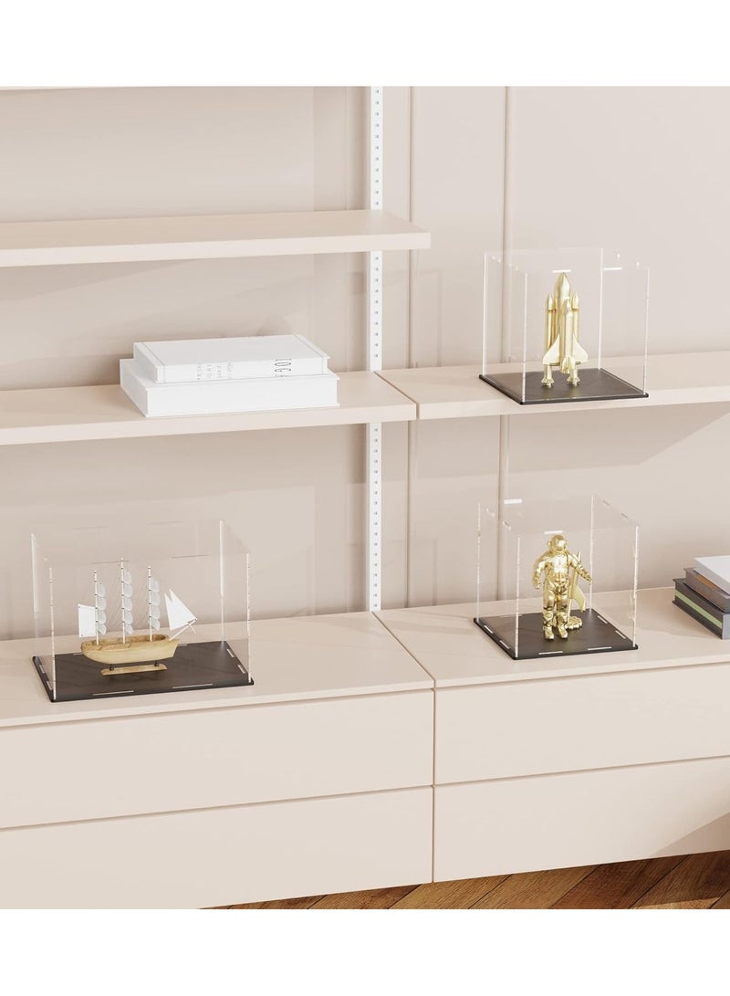 Clear Acrylic Display Case with Matte Black Base, Simple Self-Assembly Dust-Proof Showcase, Countertop Display Box for 1:24 Diecasting Model Cars (10x5x5 inch)