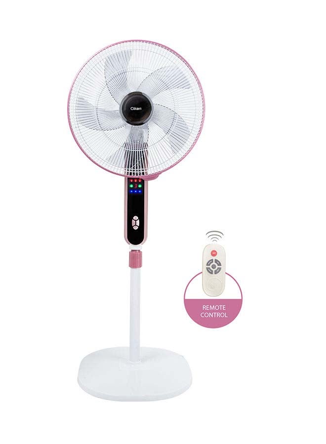 16-Inch Pedestal Fan With Remote 45 W CK2816 White/Pink