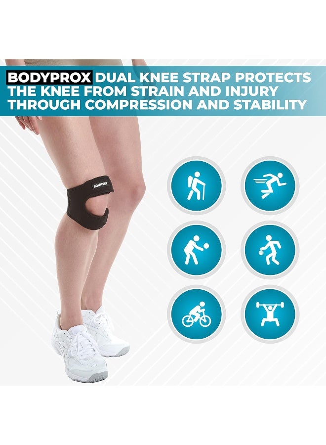 Patellar Tendon Support Strap (Large), Knee Pain Relief Adjustable Neoprene Knee Strap For Running, Arthritis, Jumper, Tennis Injury Recovery