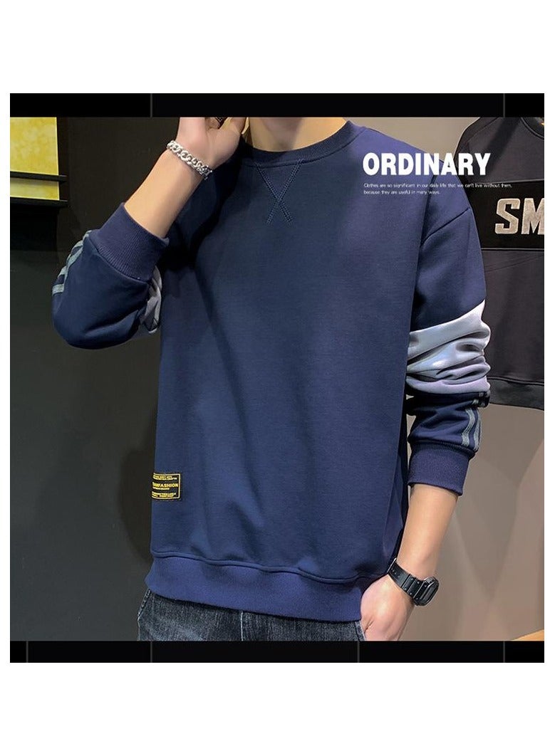 Large Size Fashionable Men's Long Sleeved Easy To Match Sports Hoodie T-shirt