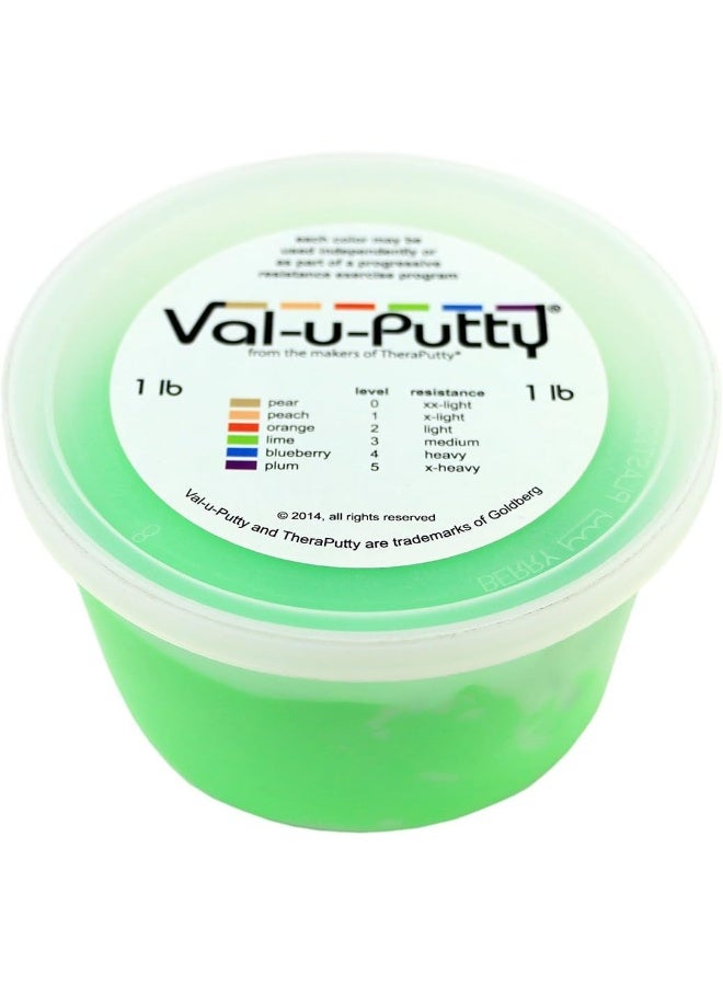 10-3943 Val-U-Putty Exercise Putty, Lime(Medium), 1 Lb.