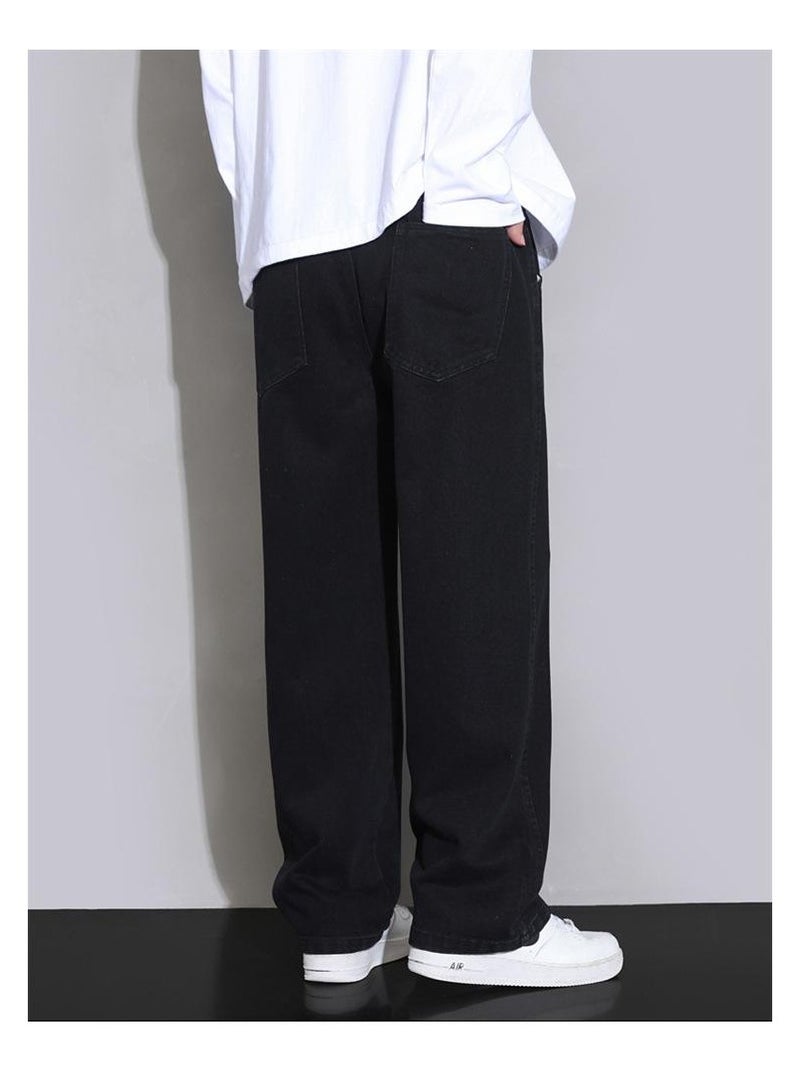 Fashionable Men's Loose Straight Leg Jeans, Wide Leg Casual Pants