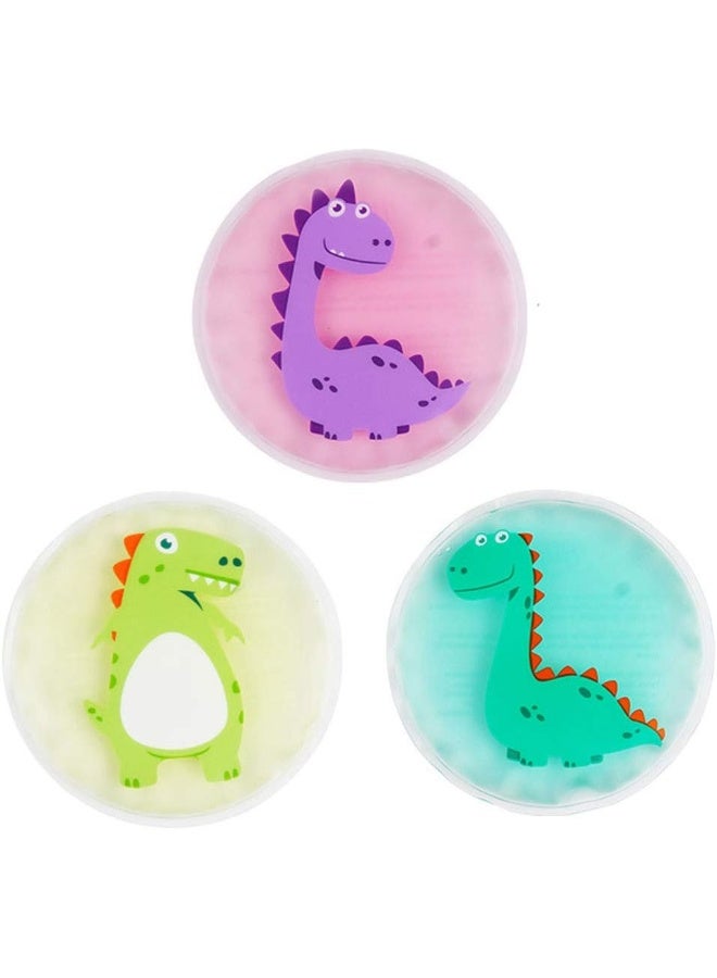 Kids Ice Packs For Boo Boos, Toddler Dinosaur Ice Pack Reusable Childrens Boo Boo Buddy Hot Cold Gel Packs For Kids Injuries, Pain Relief, Bumps & Bruises (3 Packs)