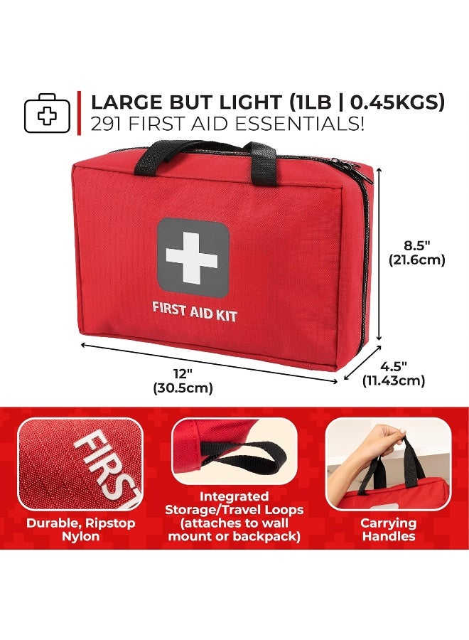 First Aid Kit – 291 Pieces – Bag