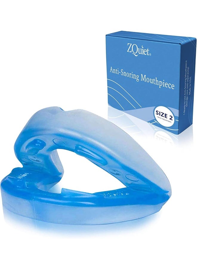 , Anti-Snoring Mouthpiece, Comfort Size #2, Single Refill, Blue Made In Usa, Bpa-Free, Medical-Grade Material