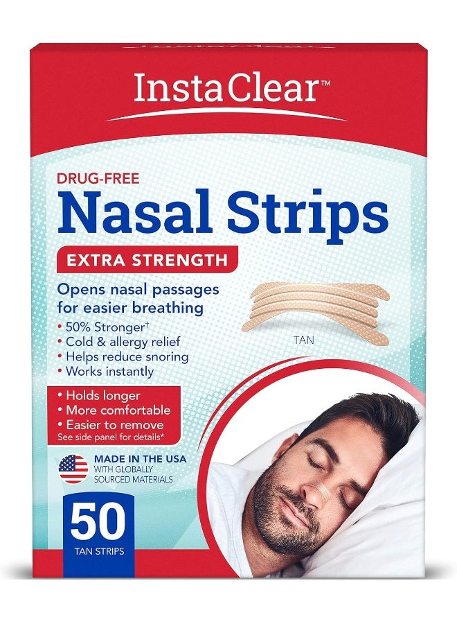 Extra-Strength Nasal Strips, Tan 50 Ct