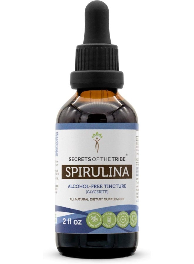 Spirulina Alcohol-Free Liquid Extract, Organic Spirulina (Arthrospira Platensis) Tincture Supplement (2 Fl Oz)