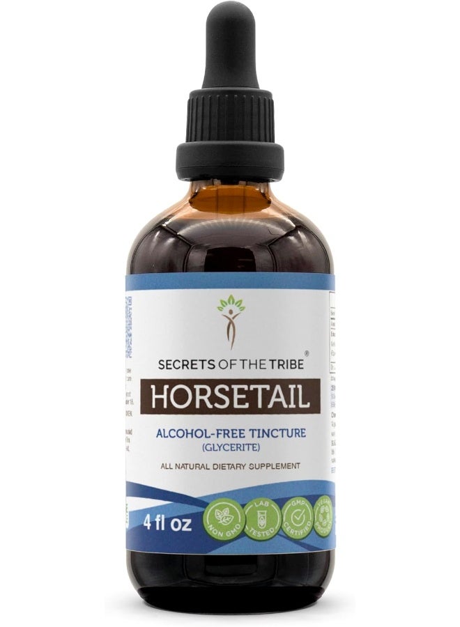 Horsetail Tincture Alcohol-Free Extract, Horsetail (Equisetum Arvense) Dried Herb 4 Oz