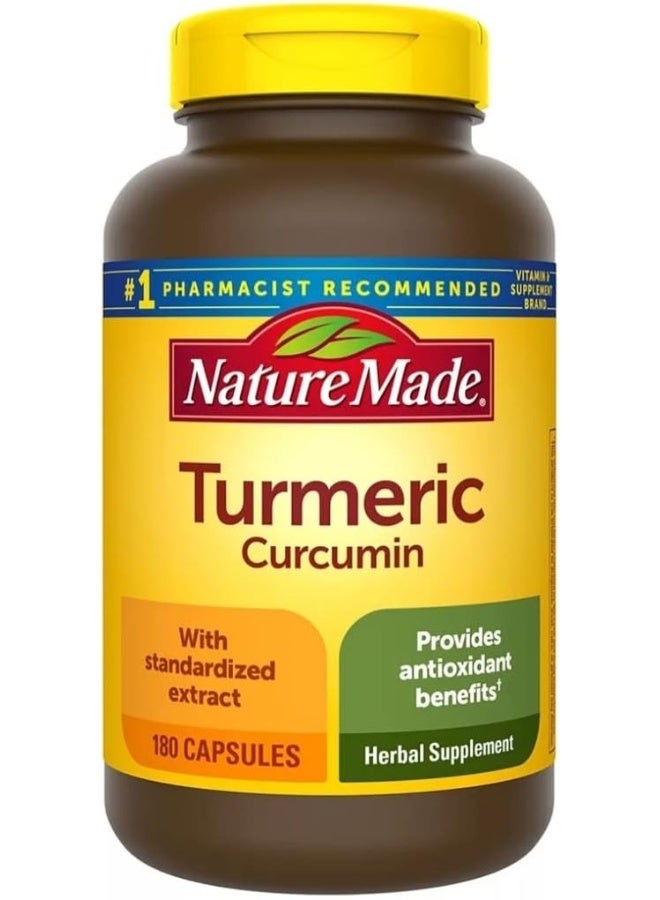 Turmeric Curcumin 500 Milligram. Capsules Value Size 180 Ct