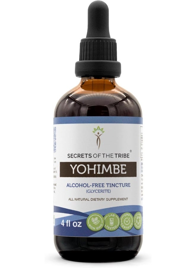 Yohimbe Alcohol-Free Liquid Extract, Wildcrafted Yohimbe (Pausinystalia Yohimbe) Dried Bark (4 Fl Oz)