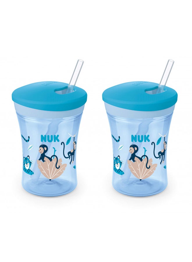 Evolution Straw Cup, Blue 8 Ounce (Pack Of 2)