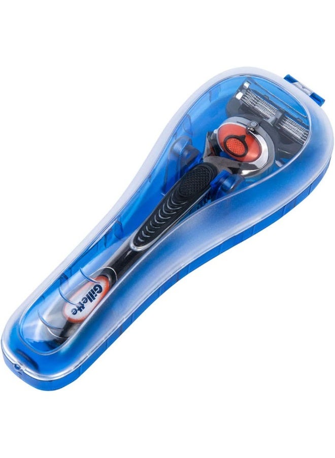 Manual Razor Travel Case Portable Plastic Manual Razor Trimmer Protector Blue