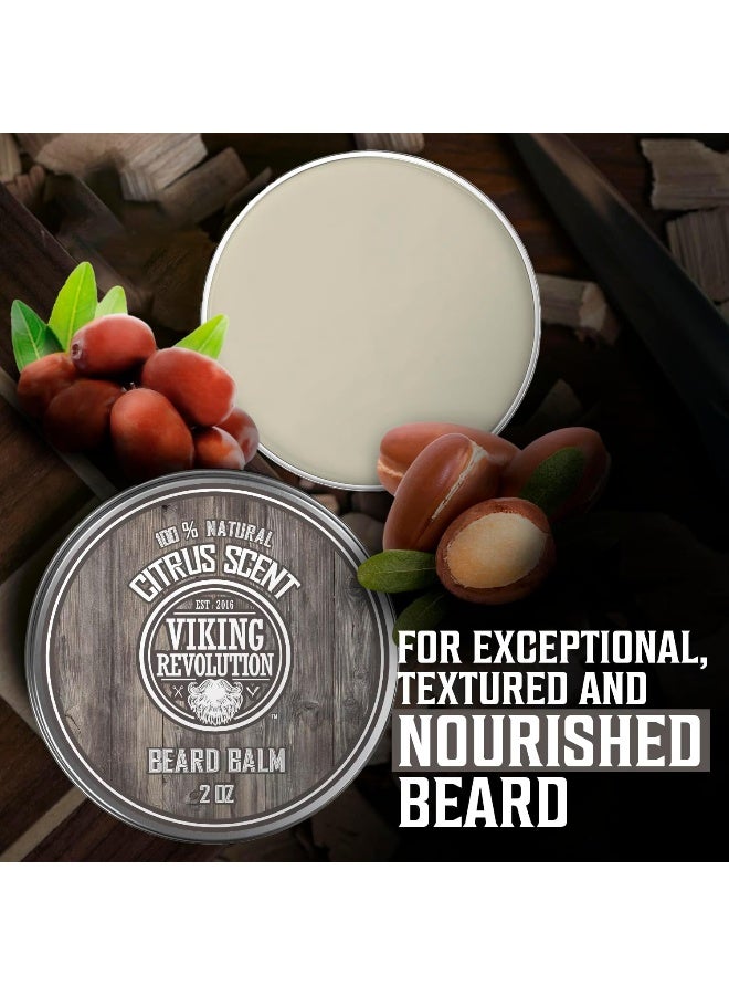 Beard Balm All Natural Grooming Treatment With Argan Oil & Mango Butter Strengthens & Softens Beards & Mustaches Citrus Scent Leave In Conditioner Wax For Men 1 Pack