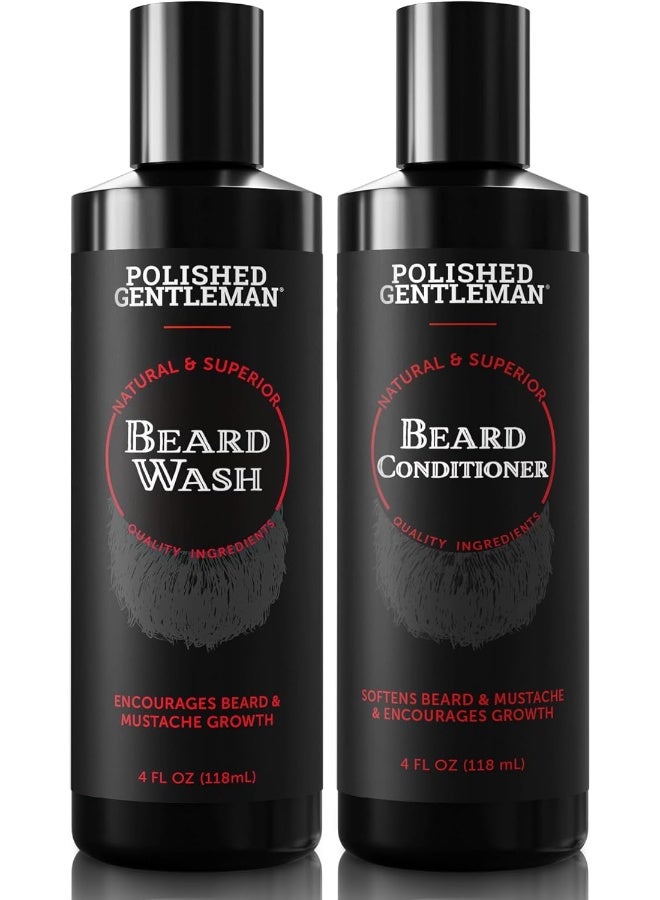 Beard Growth Shampoo And Conditioner Set Best Organic Face Wash With Biotin & Tea Tree Best Beard Soap With Beard Oil Facial Hair Growth Kit For Men Rapid Hair And Beard Growth Made In Usa