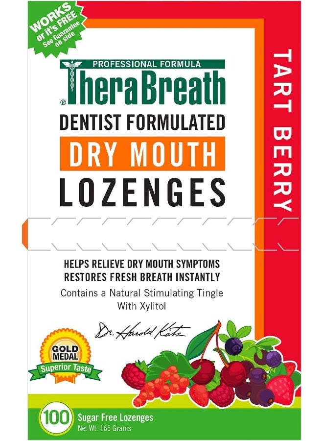 Dry Mouth Lozenges With Zinc, Tart Berry Flavor, 100 Lozenges