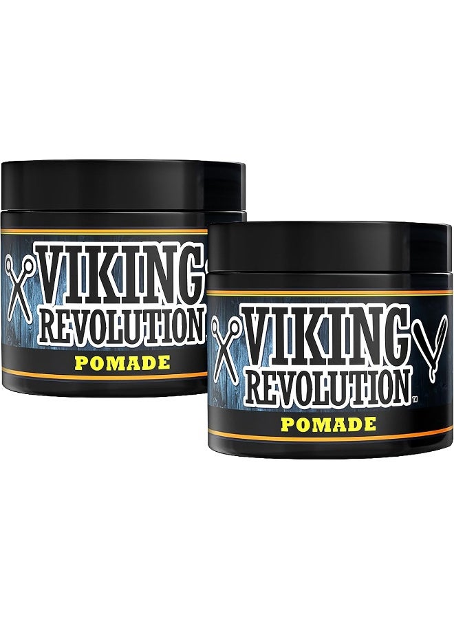 Pomade For Men 4Oz - Firm Strong Hold And High Shine For Classic Styling - Water Based And Easy To Wash Out (2 Pack)