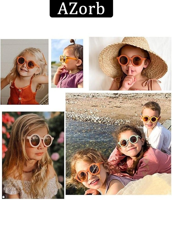 Baby Sunglasses Polarized with Adjustable Strap Round Flexible Rubber Shades Babies Sun Glasses for Kids Toddler Newborn Infant Boys Girls Age 0-3 White