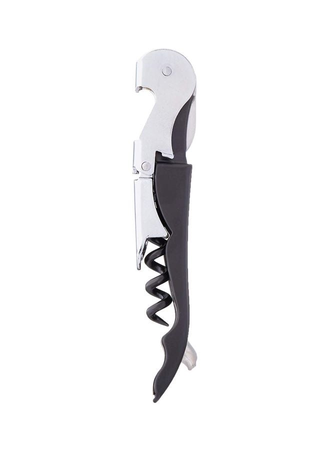 Double-Hinged Waiters Corkscrew Silver/Black