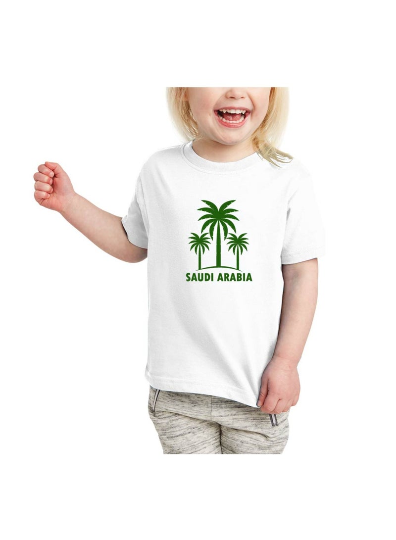 Saudi National Day T Shirt for Girls, Cap, Badge, Flag Set Celebrate Pakistan Saudi National Day with this Kids Combo Pack in Style