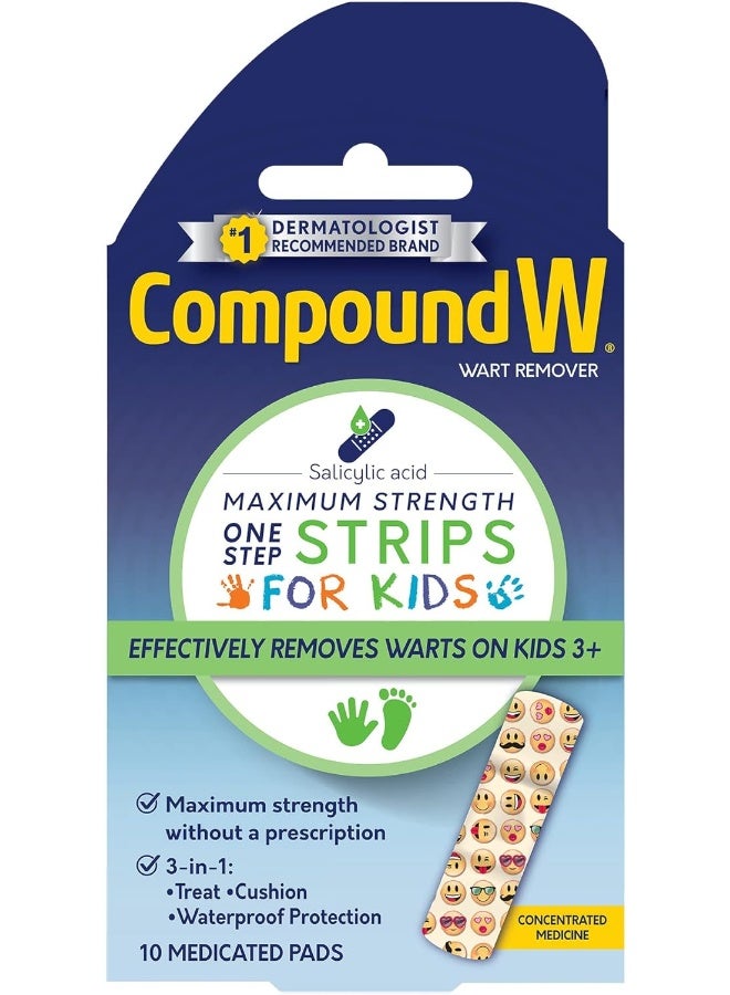 One Step Medicated Strips For Kids Wart Removal, 10 Count