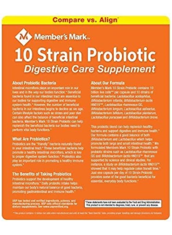 Members Mark 10X Probiotic Digestive Care Supplement Bu1Tr 2Pack